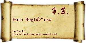 Huth Boglárka névjegykártya